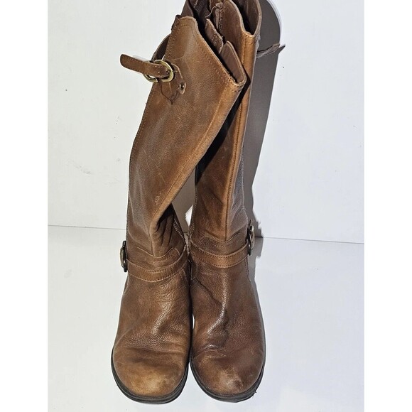 Naturalizer N5 Comfort Boots Wide Calf Knee High Tall Heeled Leather 7M-WC Brown - Picture 5 of 10